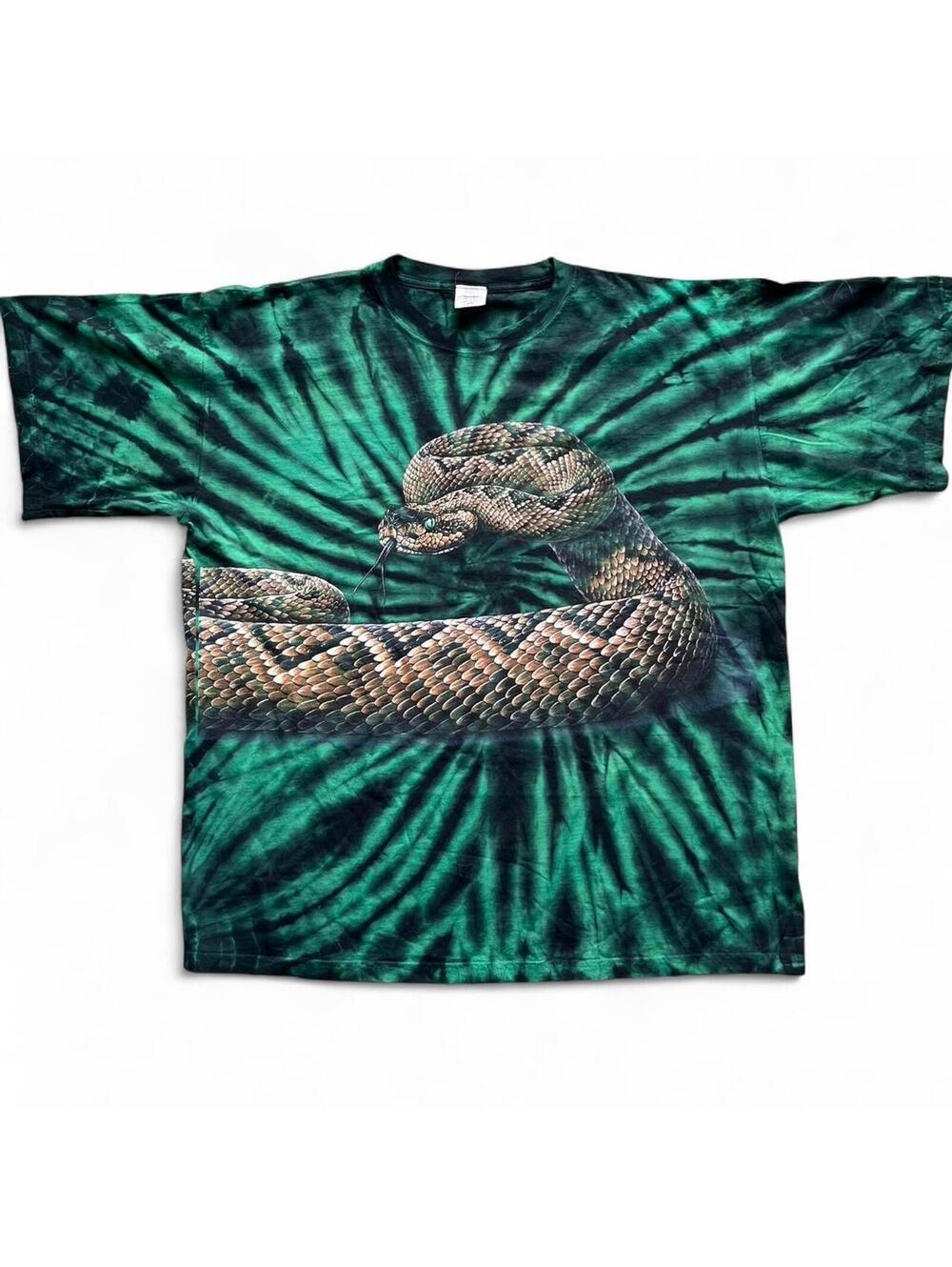 Vintage Rattlesnake Wrap-Around Tie-Dye Double-Sided Shirt